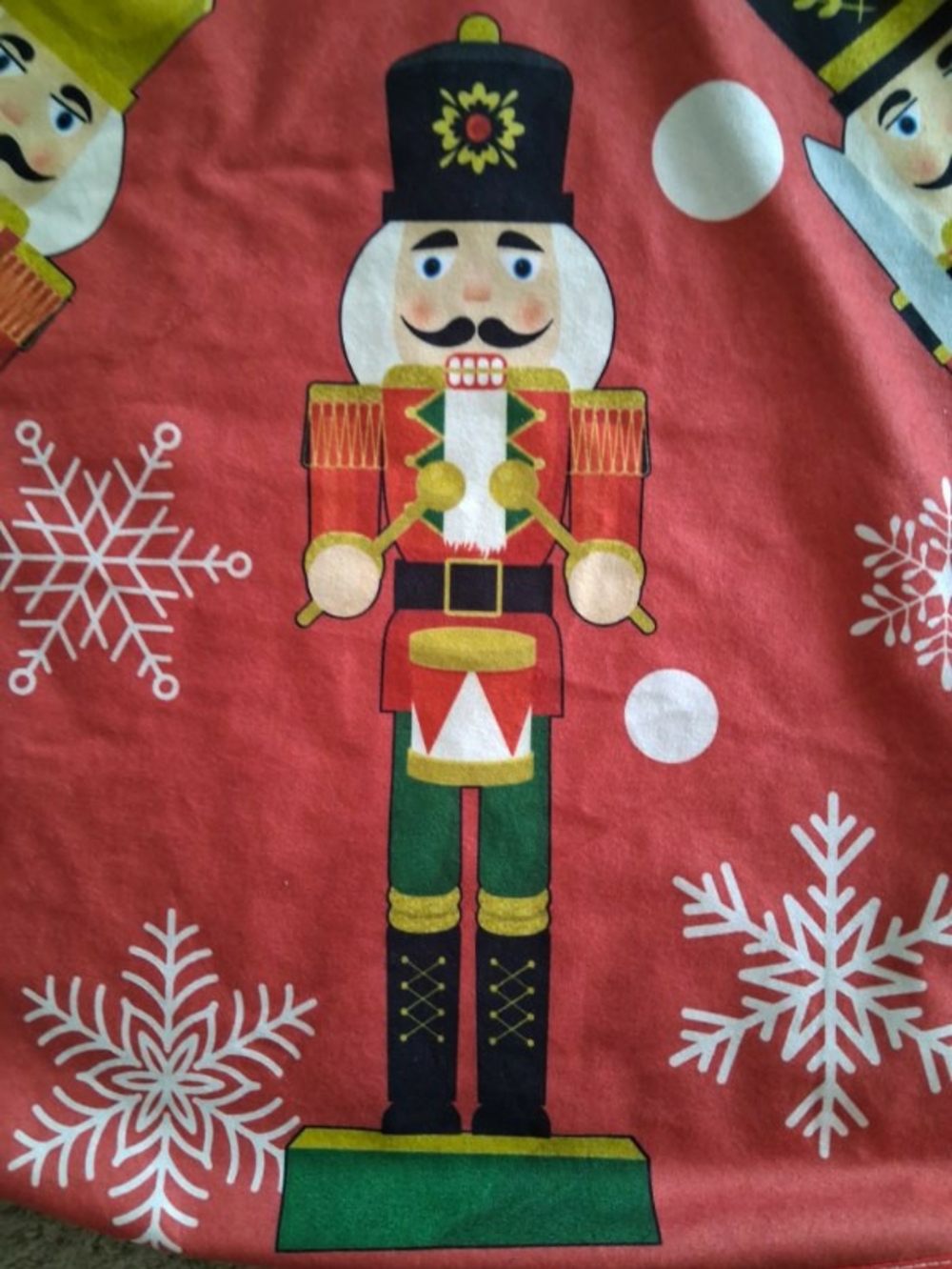 Red Nutcracker Tree Skirt - Festive Holiday Decor - Picture 2 of 5